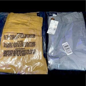 Two Brand New pair and package children’s place pants gray and brown.